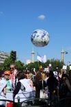 The protesters converge at the place de la Nation, the end point of the demonstration.