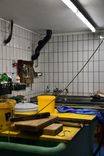 Franz Blum's workspace at home.